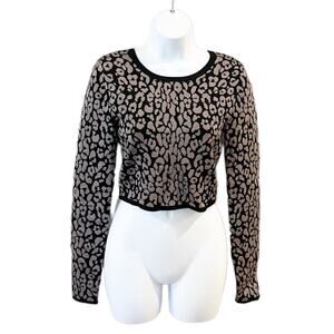 NEW Aritzia Sunday Best Volpe Sweater Cropped Leopard Print Size Small